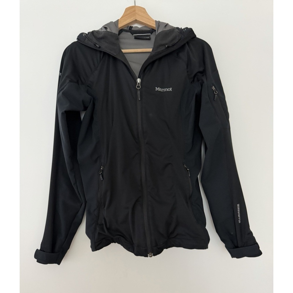 Marmot Women's Black Windstopper Zip-Up Hooded Jacket Size Medium Style‎ E85620